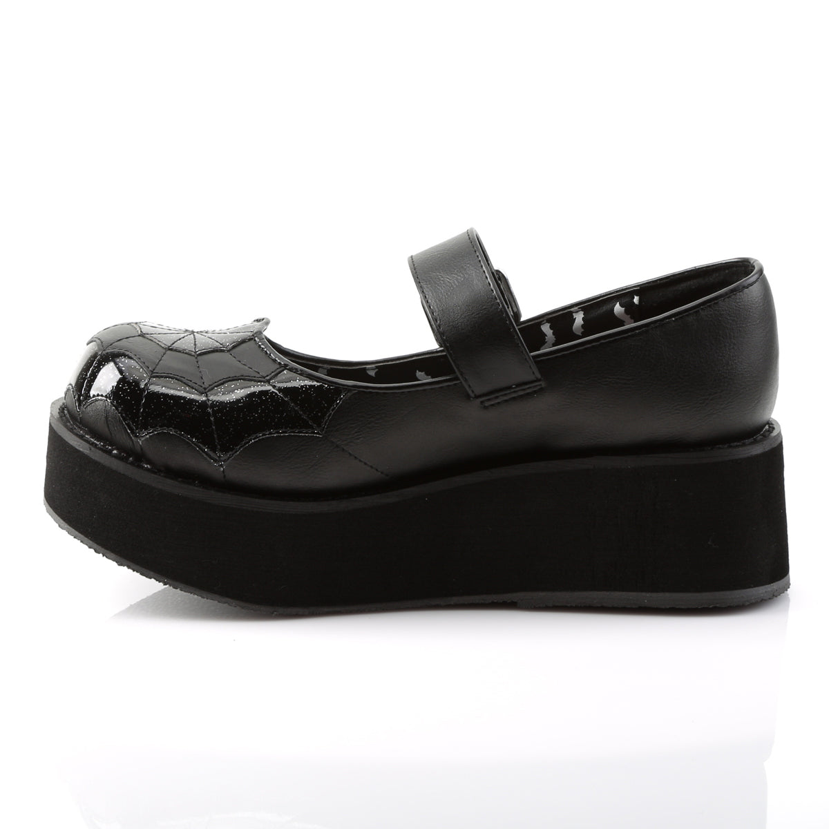 Demonia Cult Great Value - "Sprite-05" Platforms - Black Vegan Leather-Black Patent