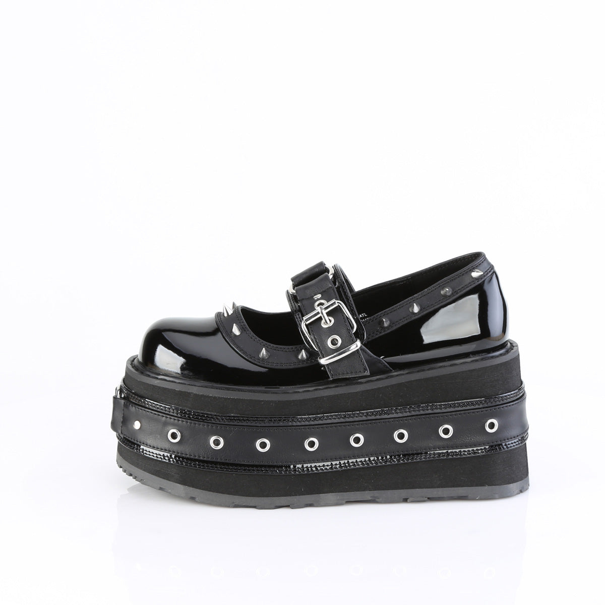 Demonia Cult Smart Buy - "Damned-20" Platforms - Black Patent-Vegan Leather