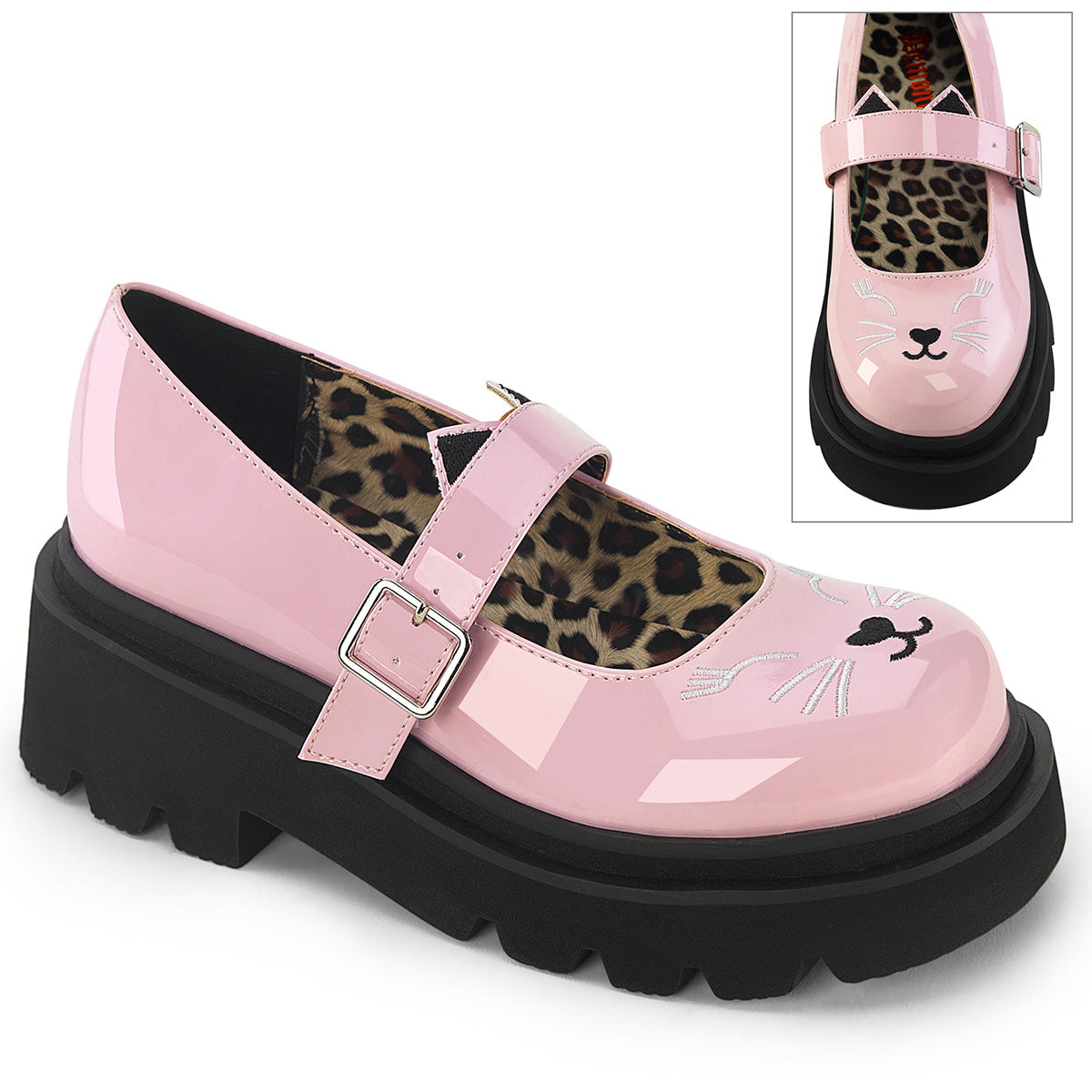 Demonia Cult Top Pick - "Renegade-56" Platforms - Baby Pink Patent