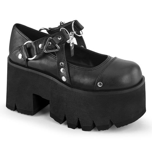Demonia Cult Signature - "Ashes-33" Platforms - Black Vegan Leather