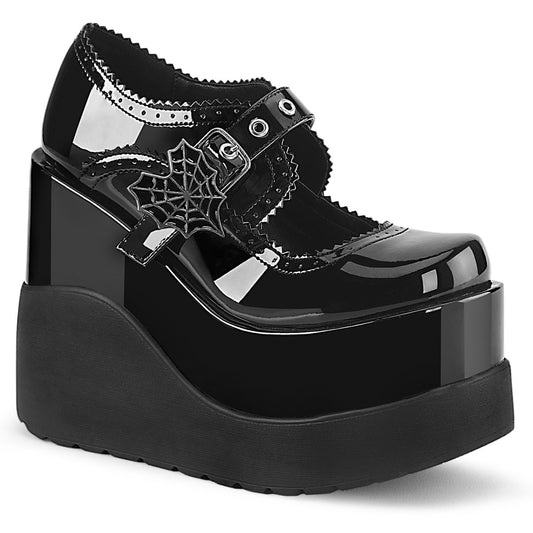 Demonia Cult New - "Void-38" Platforms - Black Patent