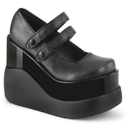 Demonia Cult Best Price - "Void-37" Platforms - Black Vegan Leather-Patent