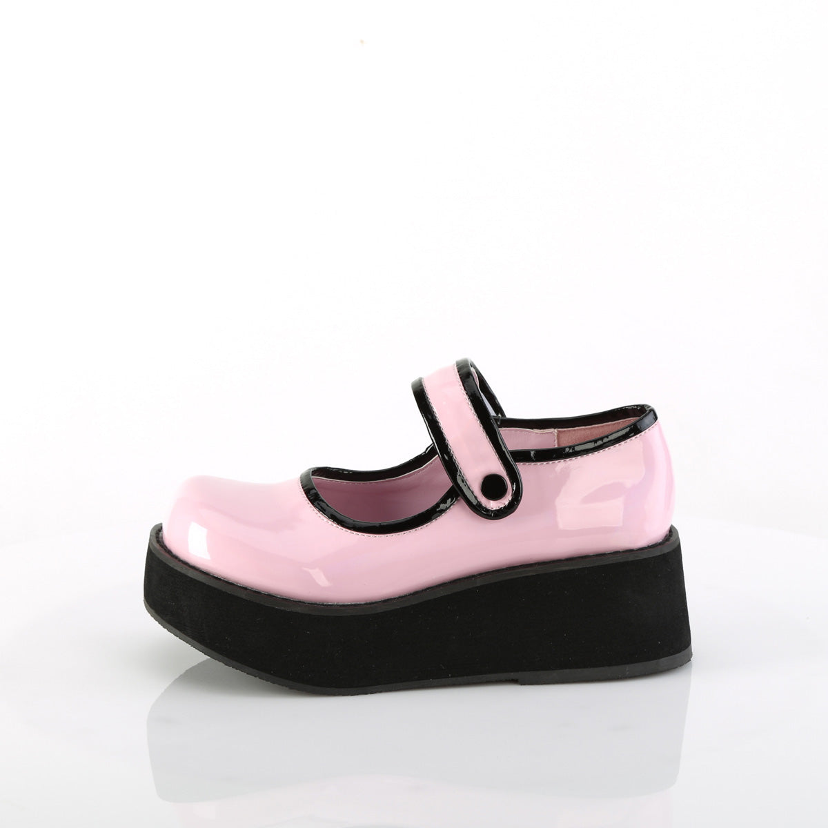 Demonia Cult Recommended - "Sprite-01" Platforms - Baby Pink Holo Patent