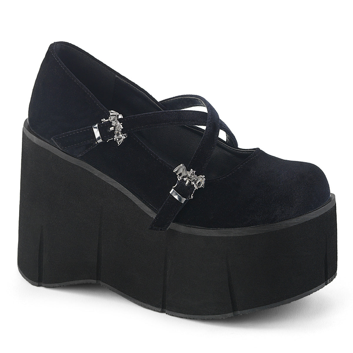 Demonia Cult Exclusive - "Kera-10" Platforms - Black Velvet