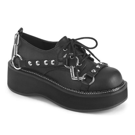 Demonia Cult Sale - "Emily-32" Platforms - Black Vegan Leather