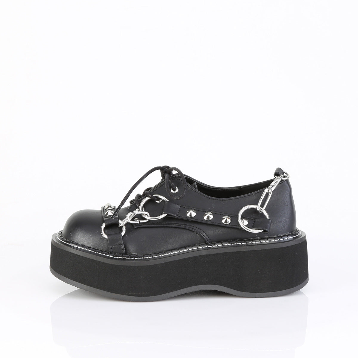 Demonia Cult Sale - "Emily-32" Platforms - Black Vegan Leather