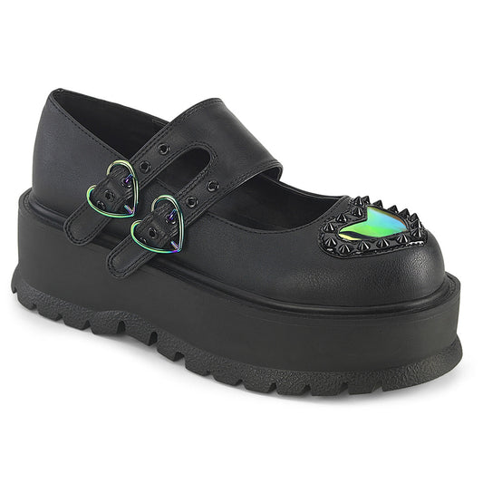 Demonia Cult Value - "Slacker-25" Platforms - Black Vegan Leather