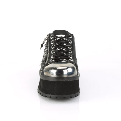 Demonia Cult Deals - "Gravedigger-04" Platforms - Black Vegan Leather