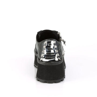 Demonia Cult Deals - "Gravedigger-04" Platforms - Black Vegan Leather