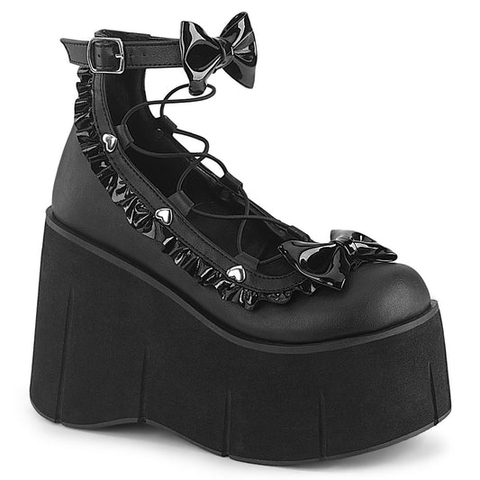 Demonia Cult Quality - "Kera-18" Platforms - Black Vegan Leather