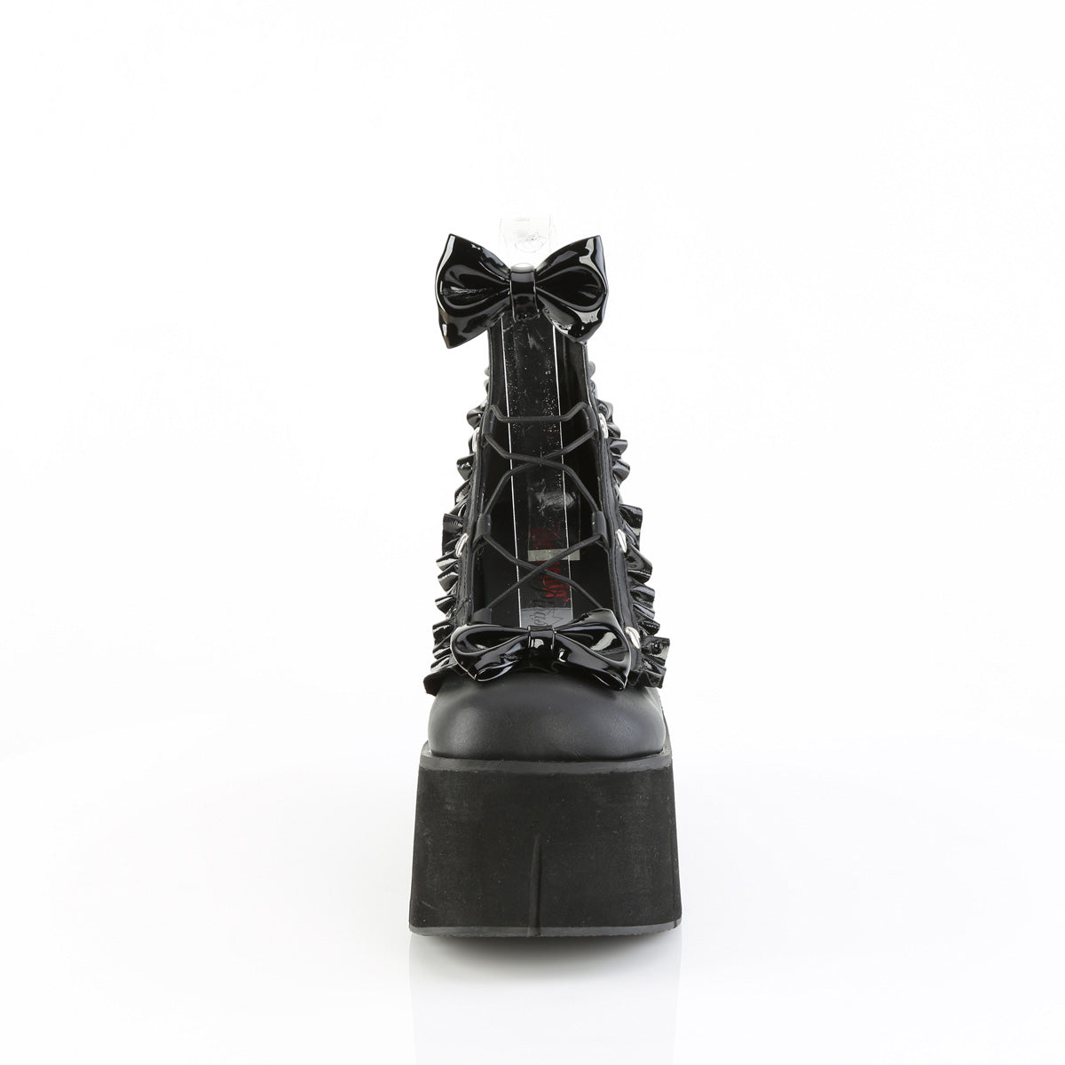 Demonia Cult Quality - "Kera-18" Platforms - Black Vegan Leather