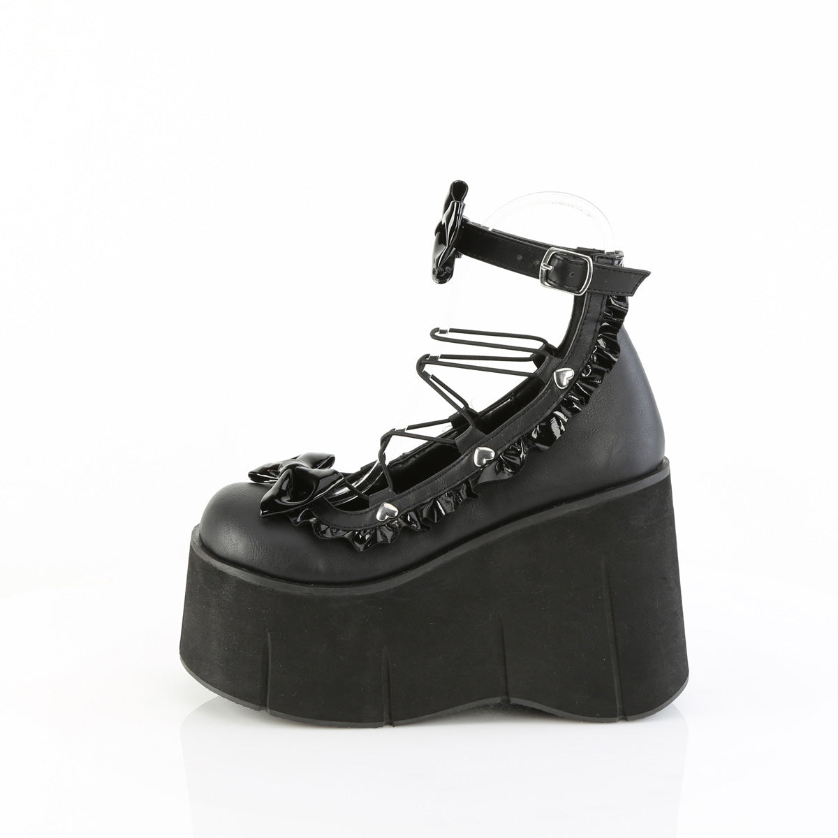 Demonia Cult Quality - "Kera-18" Platforms - Black Vegan Leather