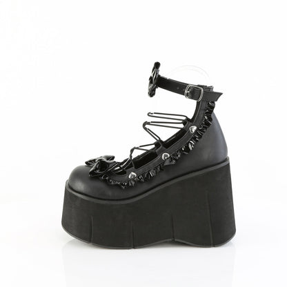 Demonia Cult Quality - "Kera-18" Platforms - Black Vegan Leather
