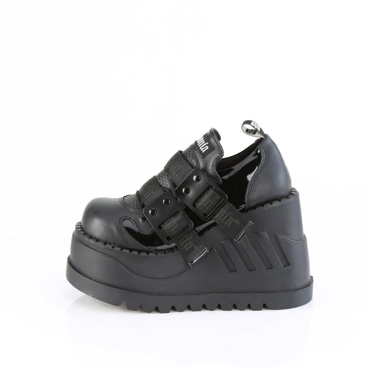 Demonia Cult Recommended - "Stomp-28" Platforms - Black Patent-Vegan Leather