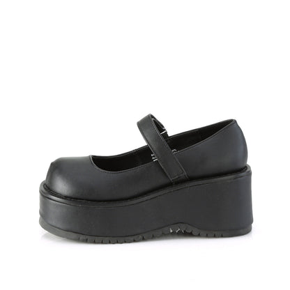 Demonia Cult Recommended - "Dollie-01" Platforms - Black Vegan Leather