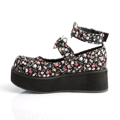 Demonia Cult Premium - "Sprite-02" Platforms - Floral Fabric