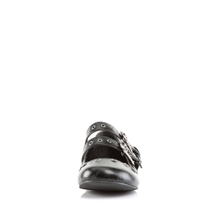Demonia Cult Everyday - "Daisy-03" Flats - Black Vegan Leather