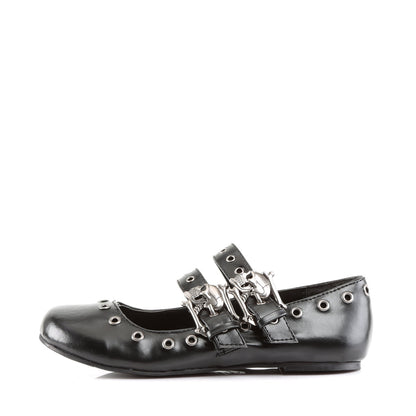 Demonia Cult Everyday - "Daisy-03" Flats - Black Vegan Leather