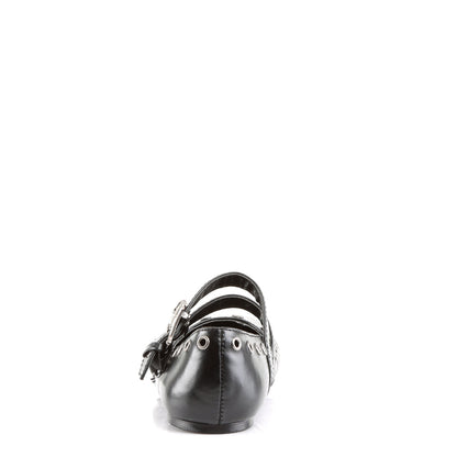 Demonia Cult Everyday - "Daisy-03" Flats - Black Vegan Leather