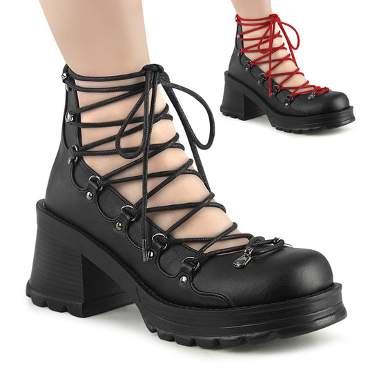 Demonia Cult Value - "Bratty-32" Sandals - Black Vegan Leather