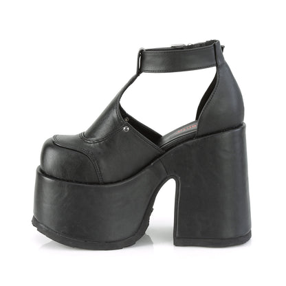 Demonia Cult Essential - "Camel-103" Sandals - Black Vegan Leather