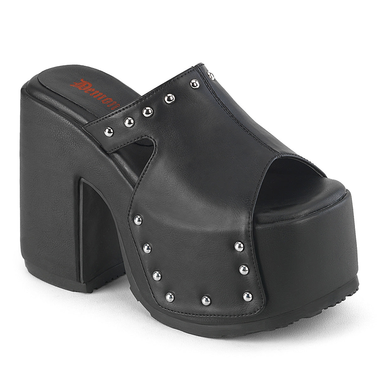 Demonia Cult Quality - "Camel-109" Sandals - Black Vegan Leather