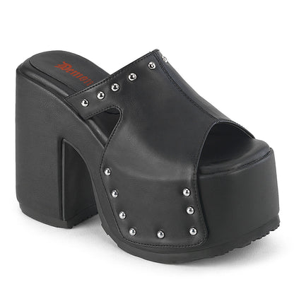 Demonia Cult Quality - "Camel-109" Sandals - Black Vegan Leather