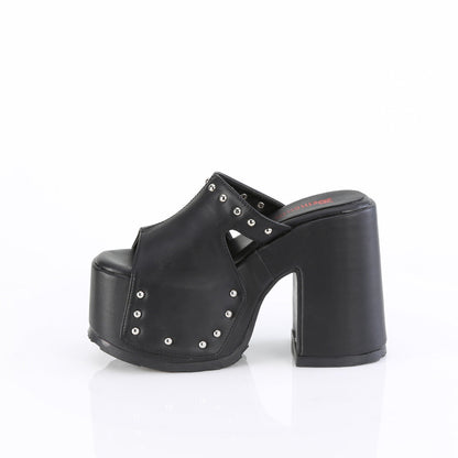 Demonia Cult Quality - "Camel-109" Sandals - Black Vegan Leather