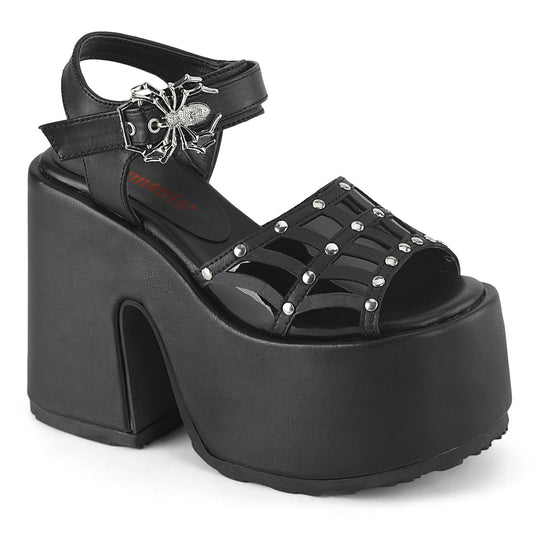 Demonia Cult Best Price - "Camel-17" Sandals - Black Vegan Leather