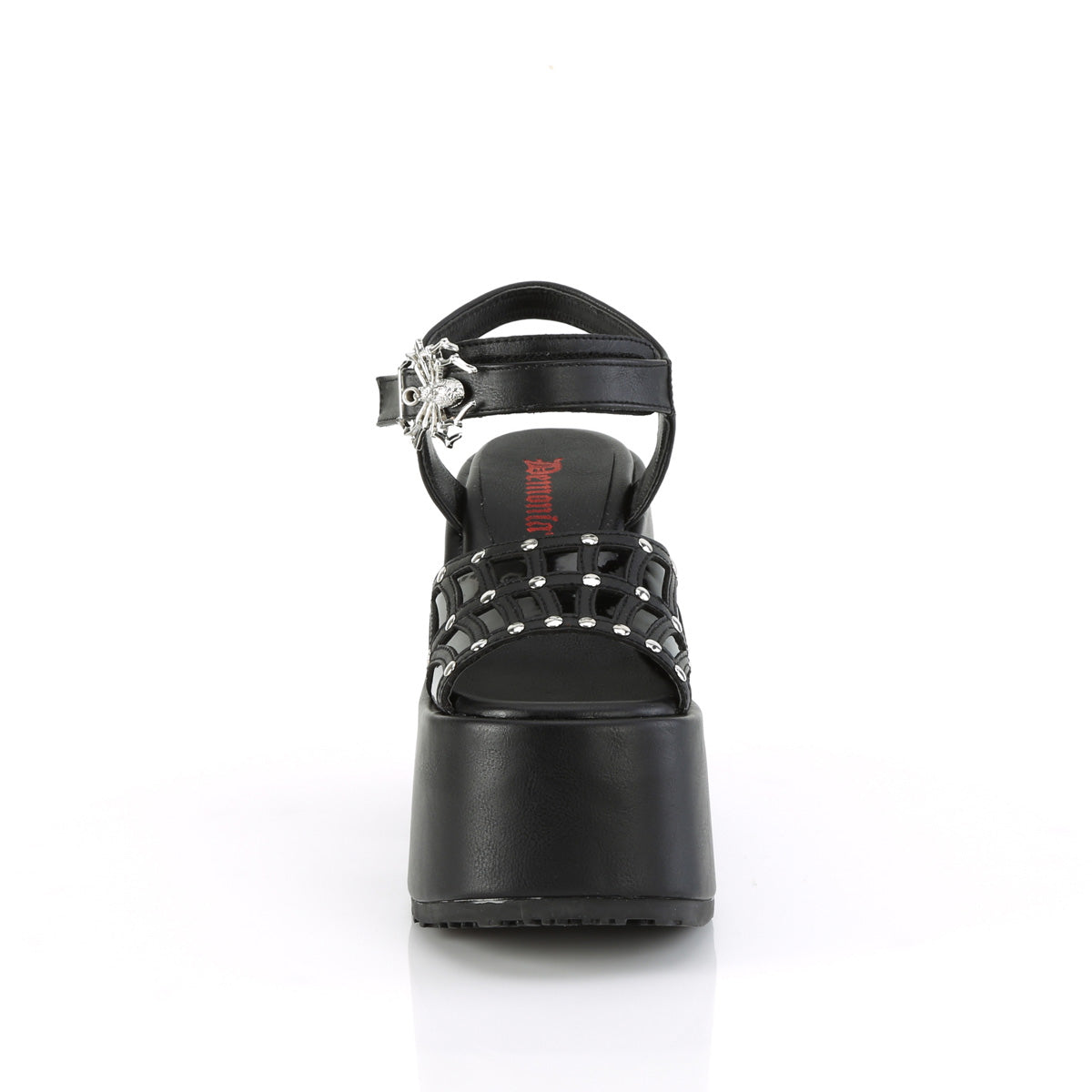 Demonia Cult Best Price - "Camel-17" Sandals - Black Vegan Leather