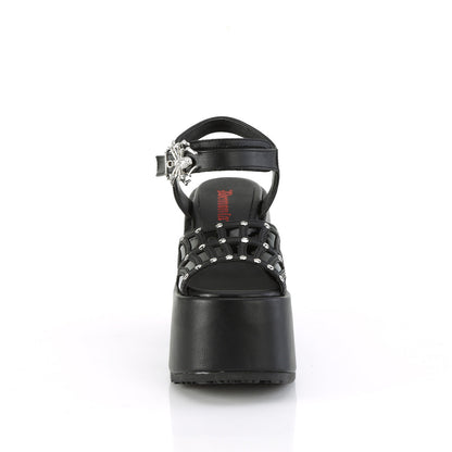 Demonia Cult Best Price - "Camel-17" Sandals - Black Vegan Leather