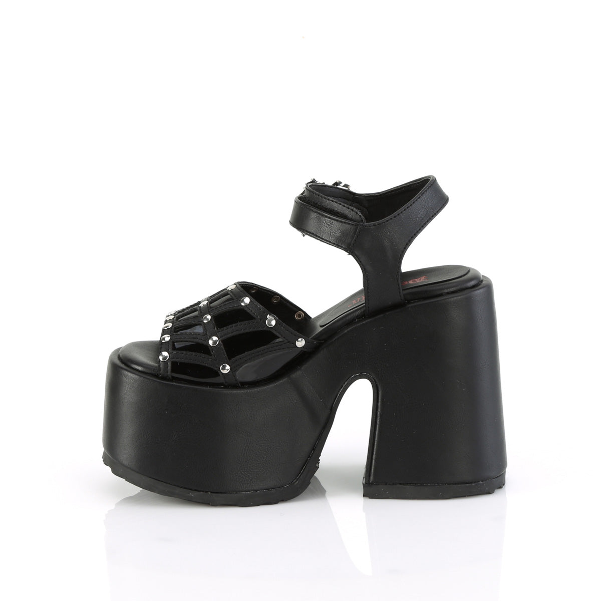 Demonia Cult Best Price - "Camel-17" Sandals - Black Vegan Leather