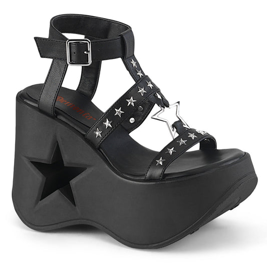Demonia Cult New - "Dynamite-12" Sandals - Black Vegan Leather