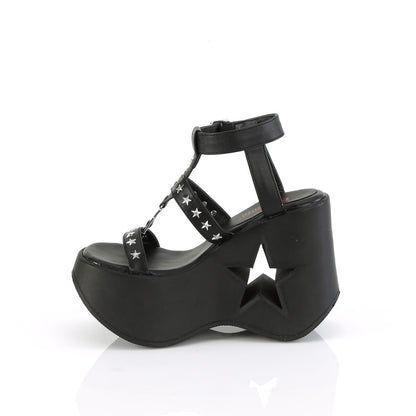Demonia Cult New - "Dynamite-12" Sandals - Black Vegan Leather