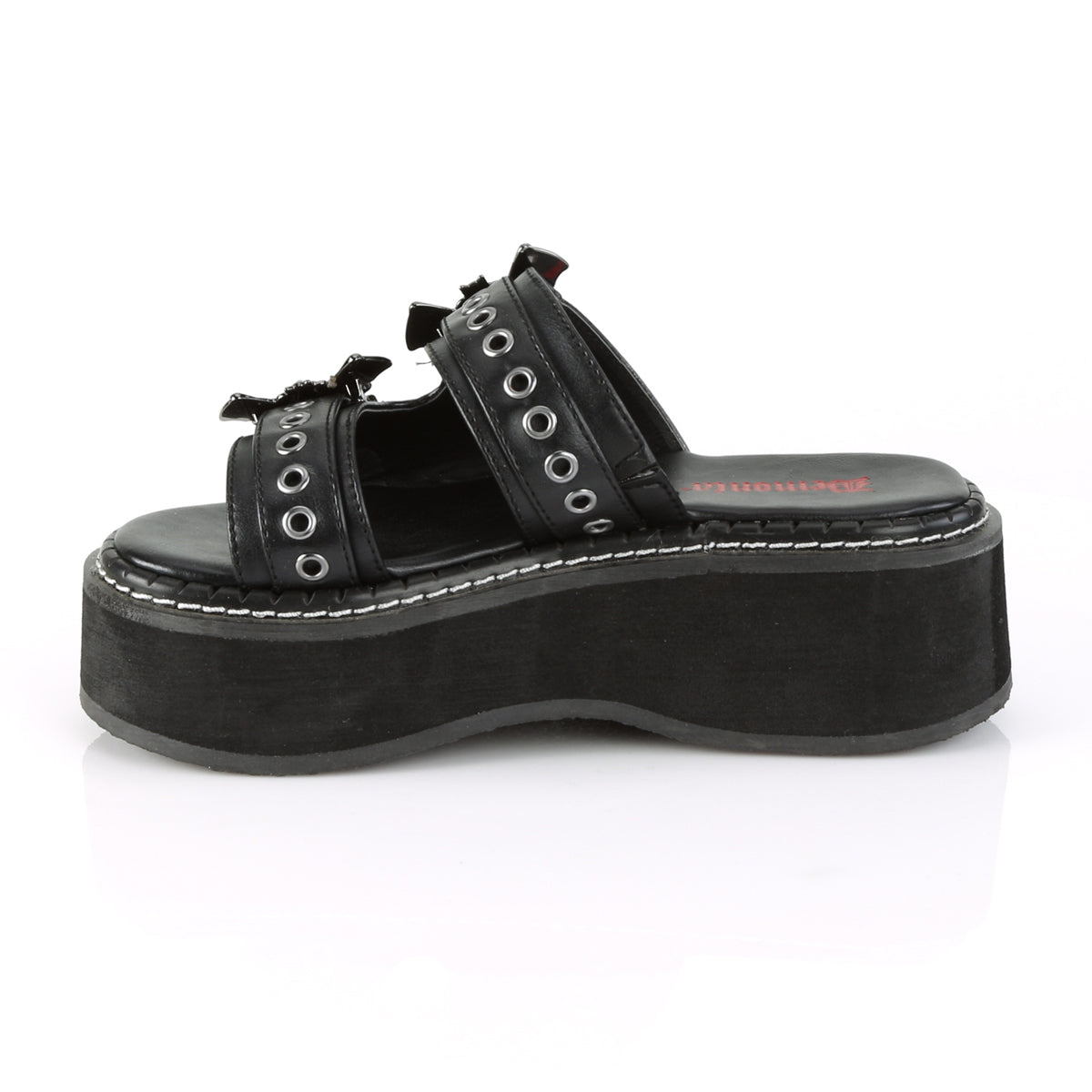 Demonia Cult Exclusive - "Emily-100" Sandals - Black Vegan Leather