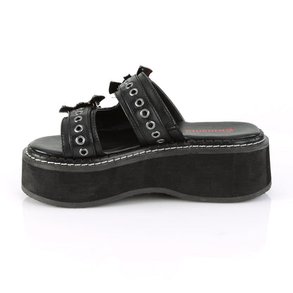 Demonia Cult Exclusive - "Emily-100" Sandals - Black Vegan Leather