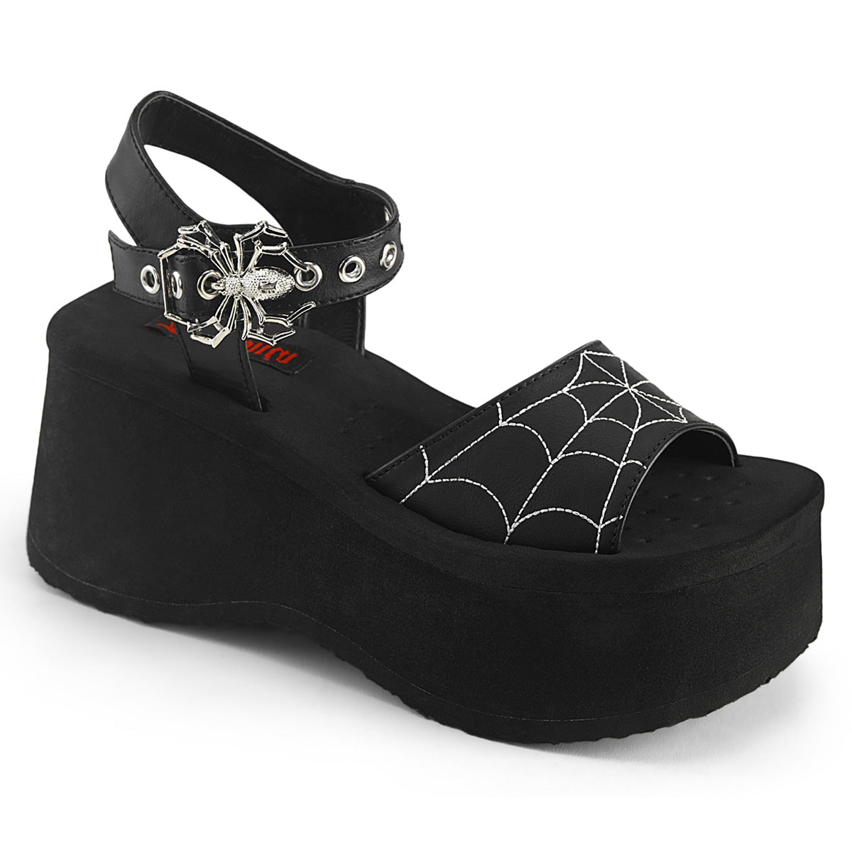 Demonia Cult Trusted - "Funn-10" Sandals - Black Vegan Leather