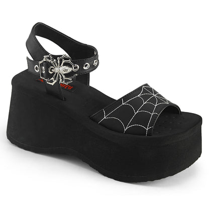 Demonia Cult Trusted - "Funn-10" Sandals - Black Vegan Leather