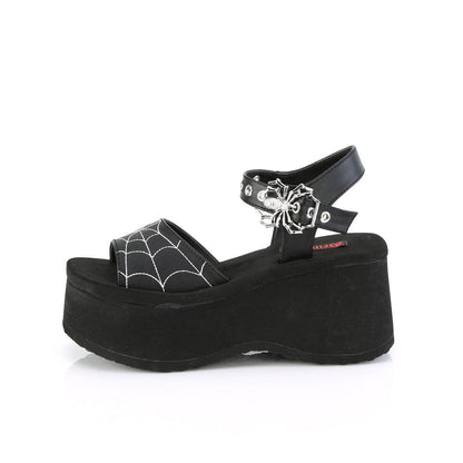 Demonia Cult Trusted - "Funn-10" Sandals - Black Vegan Leather