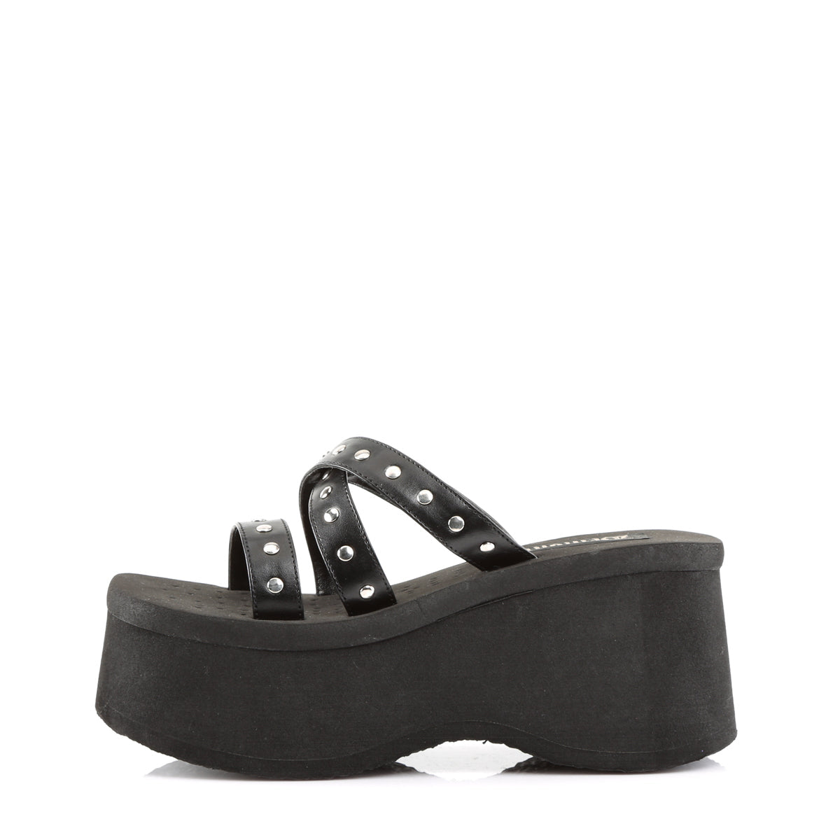 Demonia Cult Deals - "Funn-19" Sandals - Black Vegan Leather