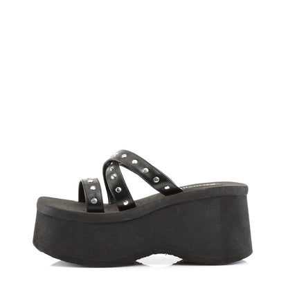 Demonia Cult Deals - "Funn-19" Sandals - Black Vegan Leather
