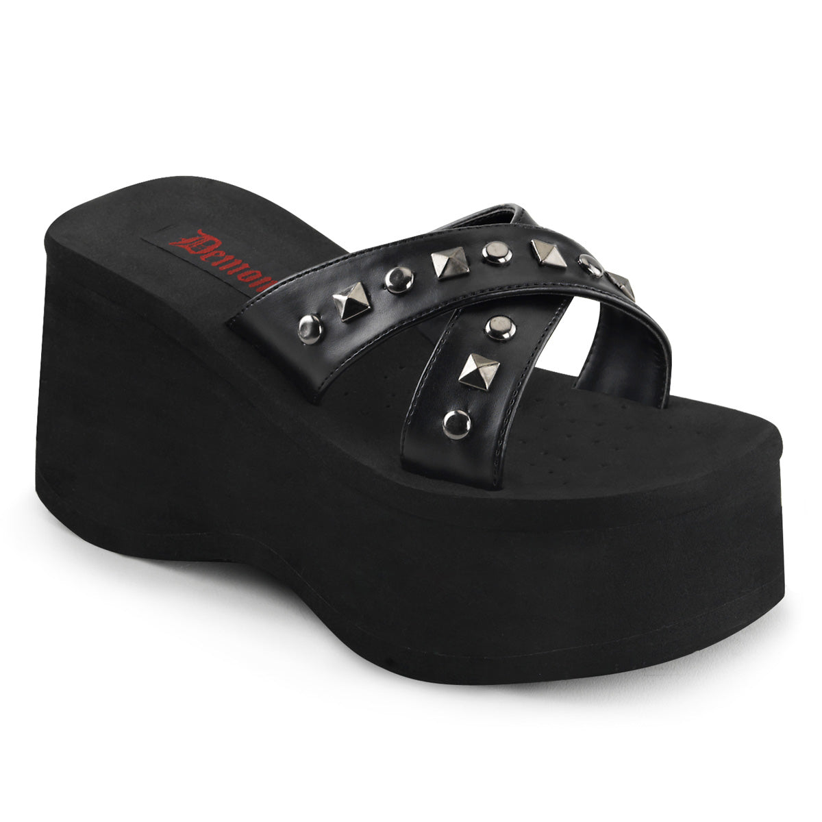 Demonia Cult Value - "Funn-29" Sandals - Black Vegan Leather