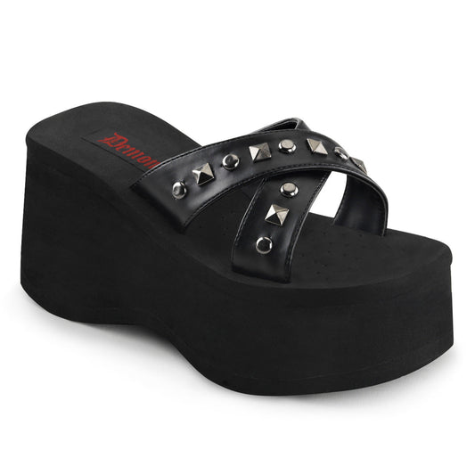 Demonia Cult Value - "Funn-29" Sandals - Black Vegan Leather