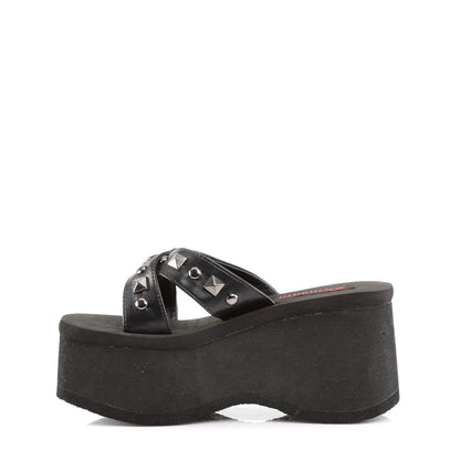 Demonia Cult Value - "Funn-29" Sandals - Black Vegan Leather