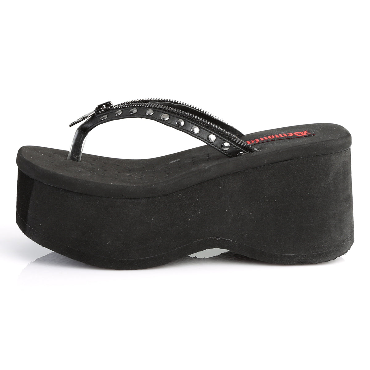 Demonia Cult Top Pick - "Funn-33" Sandals - Black Vegan Leather