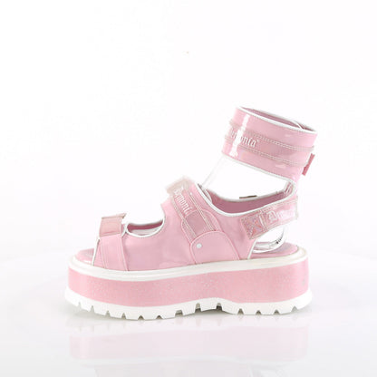 Demonia Cult Discount - "Slacker-15B" Sandals - Baby Pink Holo Patent