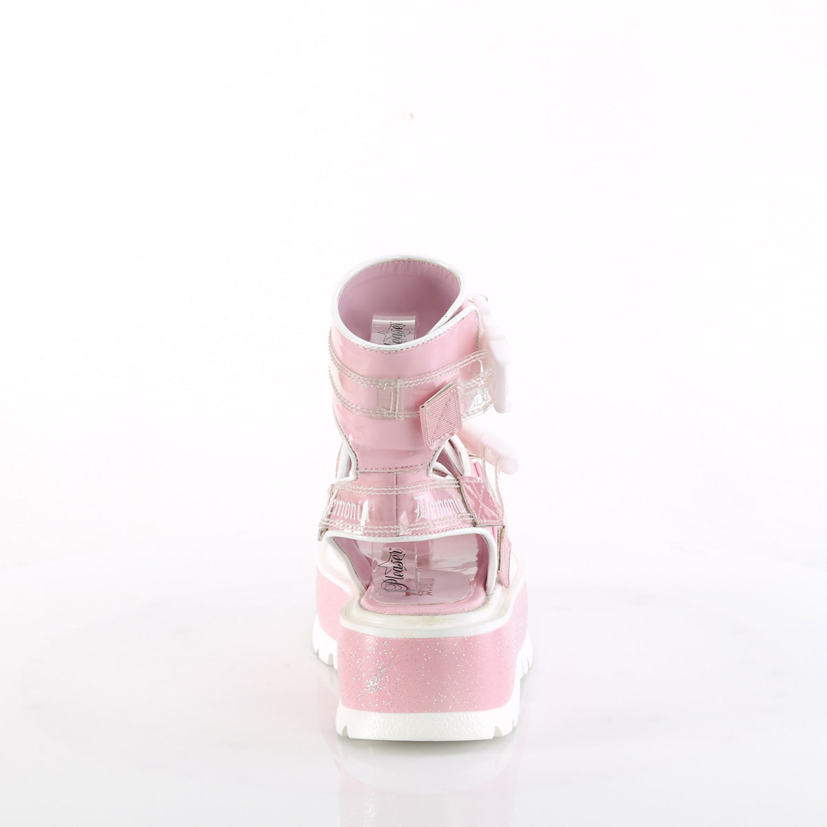 Demonia Cult Discount - "Slacker-15B" Sandals - Baby Pink Holo Patent
