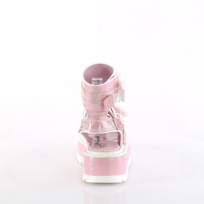 Demonia Cult Discount - "Slacker-15B" Sandals - Baby Pink Holo Patent
