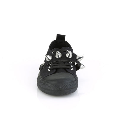 Demonia Cult Sale - "Deviant-04" Sneakers - Black Canvas