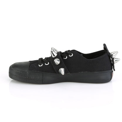 Demonia Cult Sale - "Deviant-04" Sneakers - Black Canvas